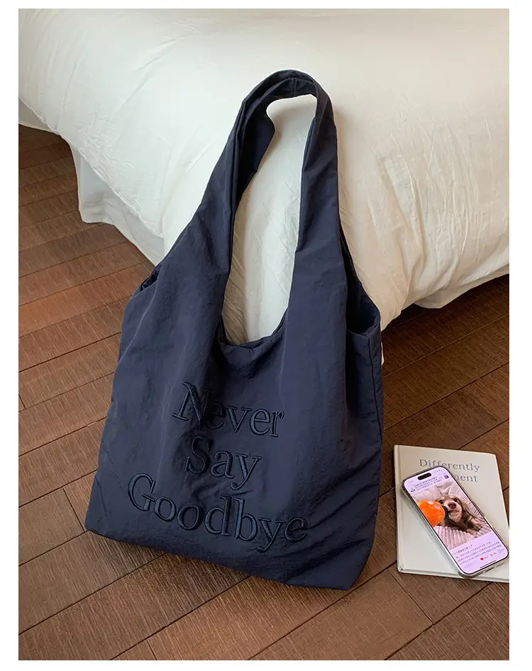 New Say Goodbye Letter Embroidered Armpit Bag Large Capacity — feature 10