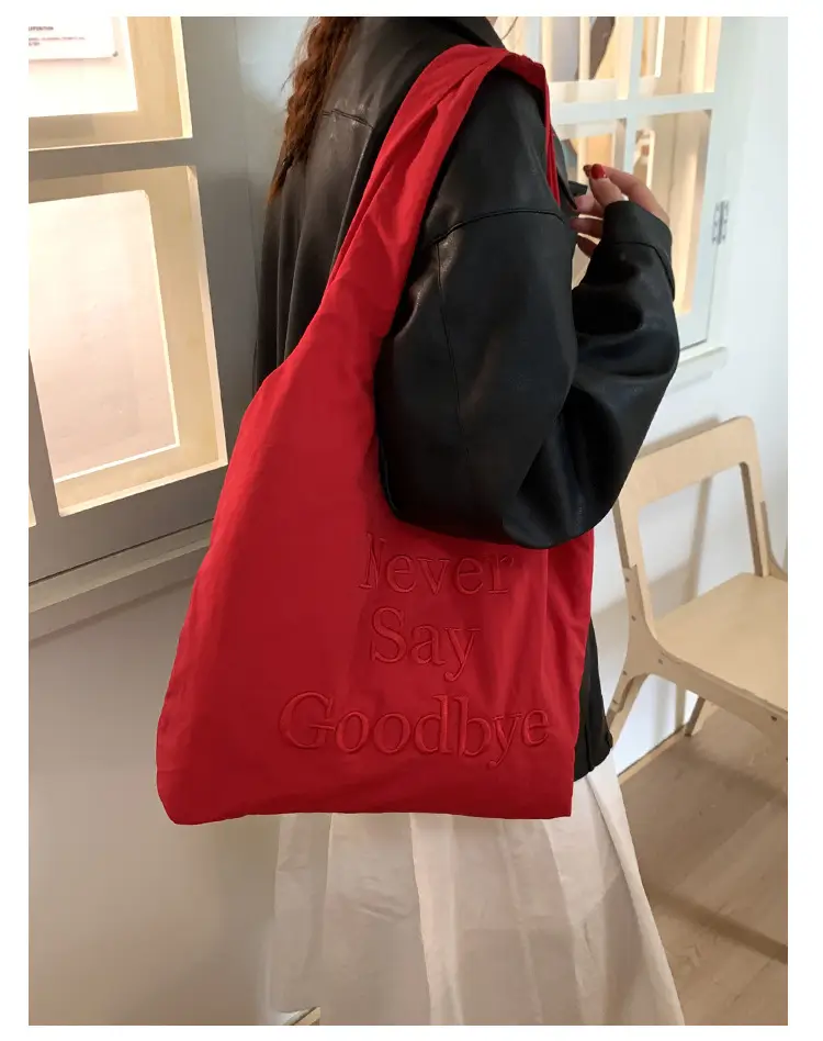 New Say Goodbye Letter Embroidered Armpit Bag Large Capacity — feature 13