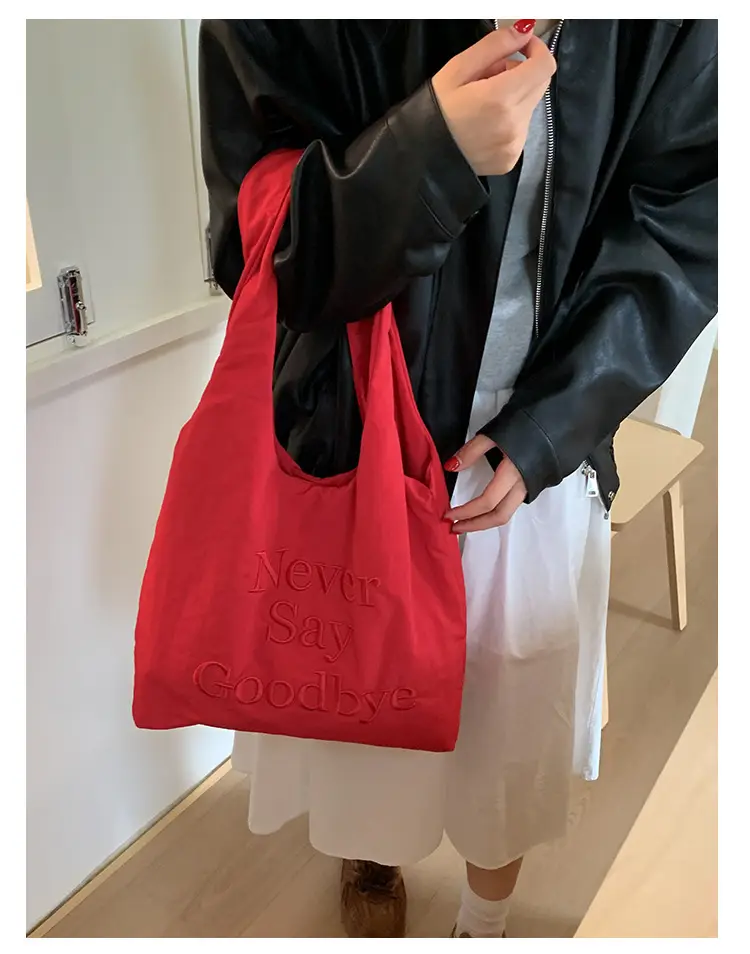 New Say Goodbye Letter Embroidered Armpit Bag Large Capacity — feature 14