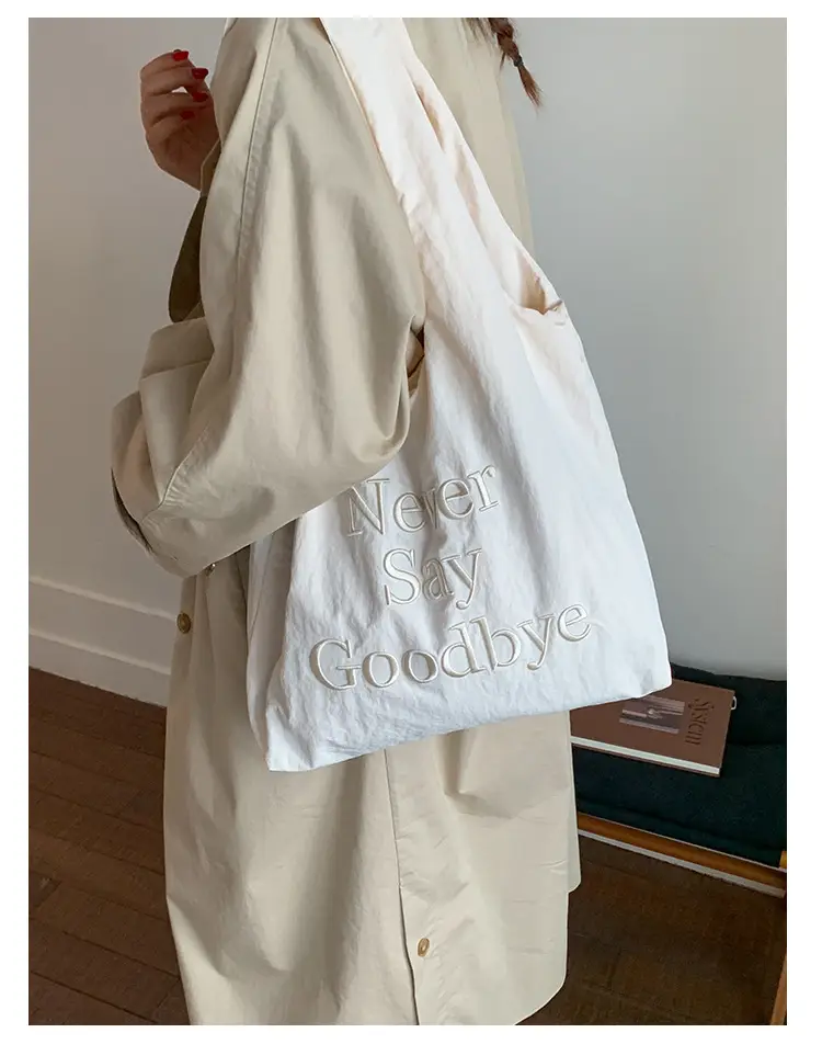 New Say Goodbye Letter Embroidered Armpit Bag Large Capacity — feature 18