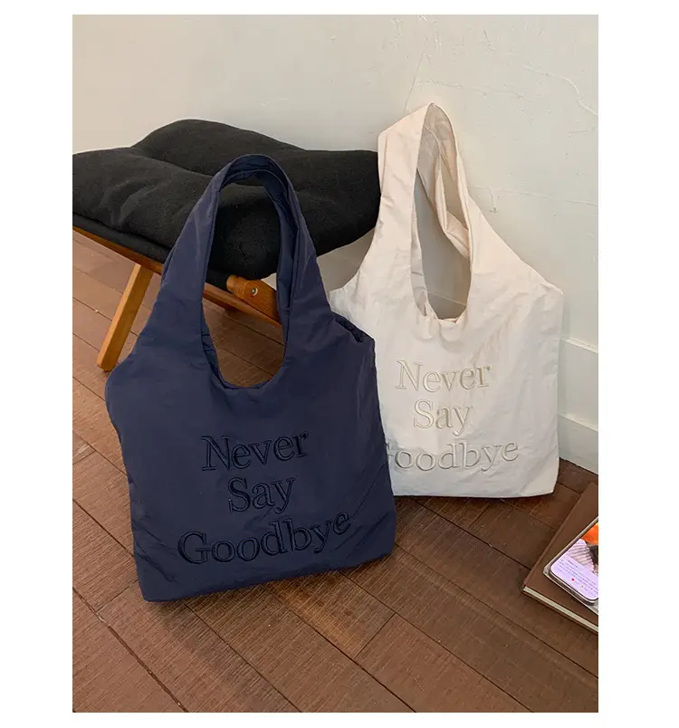 New Say Goodbye Letter Embroidered Armpit Bag Large Capacity — feature 22