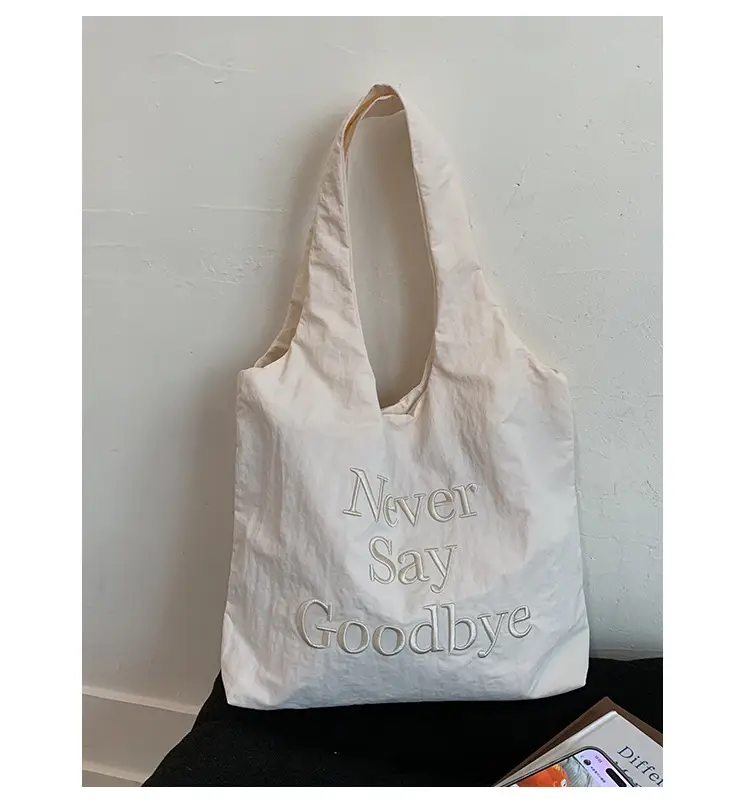 New Say Goodbye Letter Embroidered Armpit Bag Large Capacity — feature 23