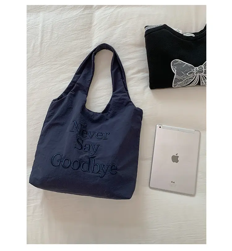 New Say Goodbye Letter Embroidered Armpit Bag Large Capacity — feature 27