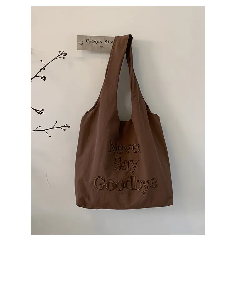 New Say Goodbye Letter Embroidered Armpit Bag Large Capacity — feature 9