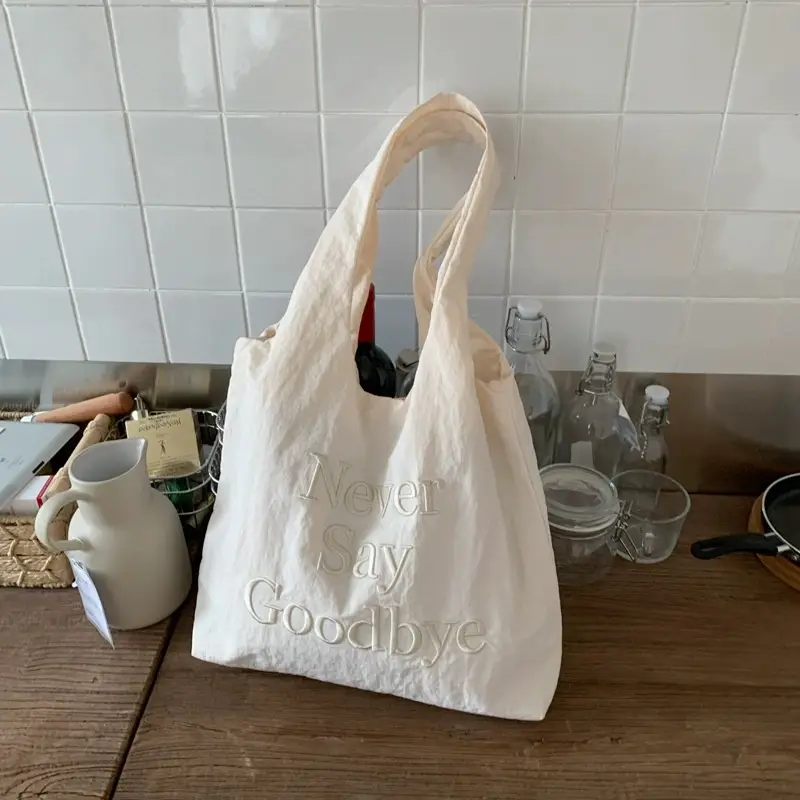 New Say Goodbye Letter Embroidered Armpit Bag Large Capacity