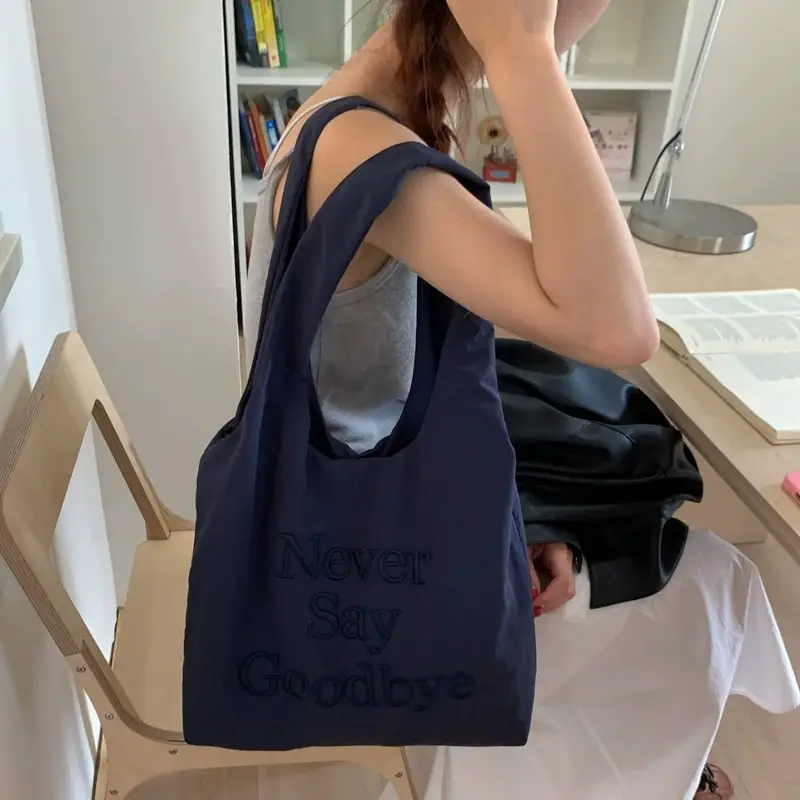 New Say Goodbye Letter Embroidered Armpit Bag Large Capacity