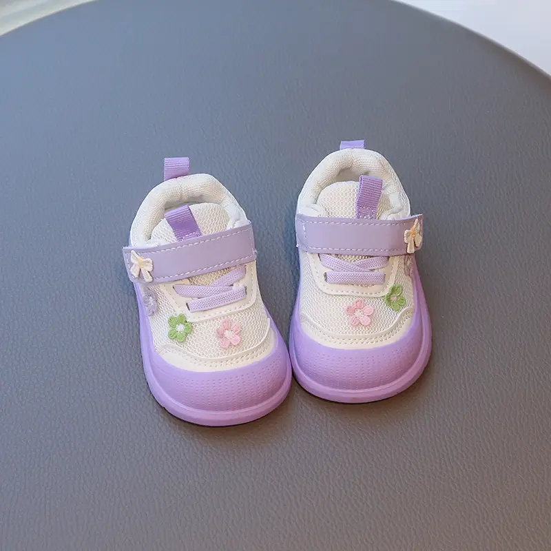 Spring and Autumn New Casual Baby Girls Flower Toddler Shoes Non-Slip Breathable Soft Sole Lightweight Baby Functional Mesh Shoes - Image 5