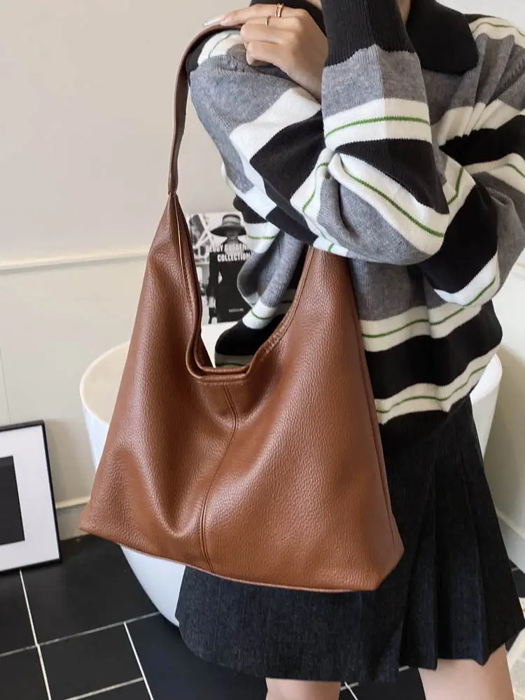 2025 Trendy Brown Leather Tote Bag for Women - Image 11
