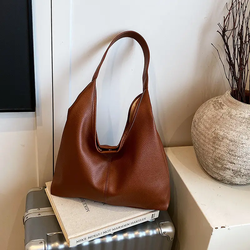 2025 Trendy Brown Leather Tote Bag for Women - Image 6