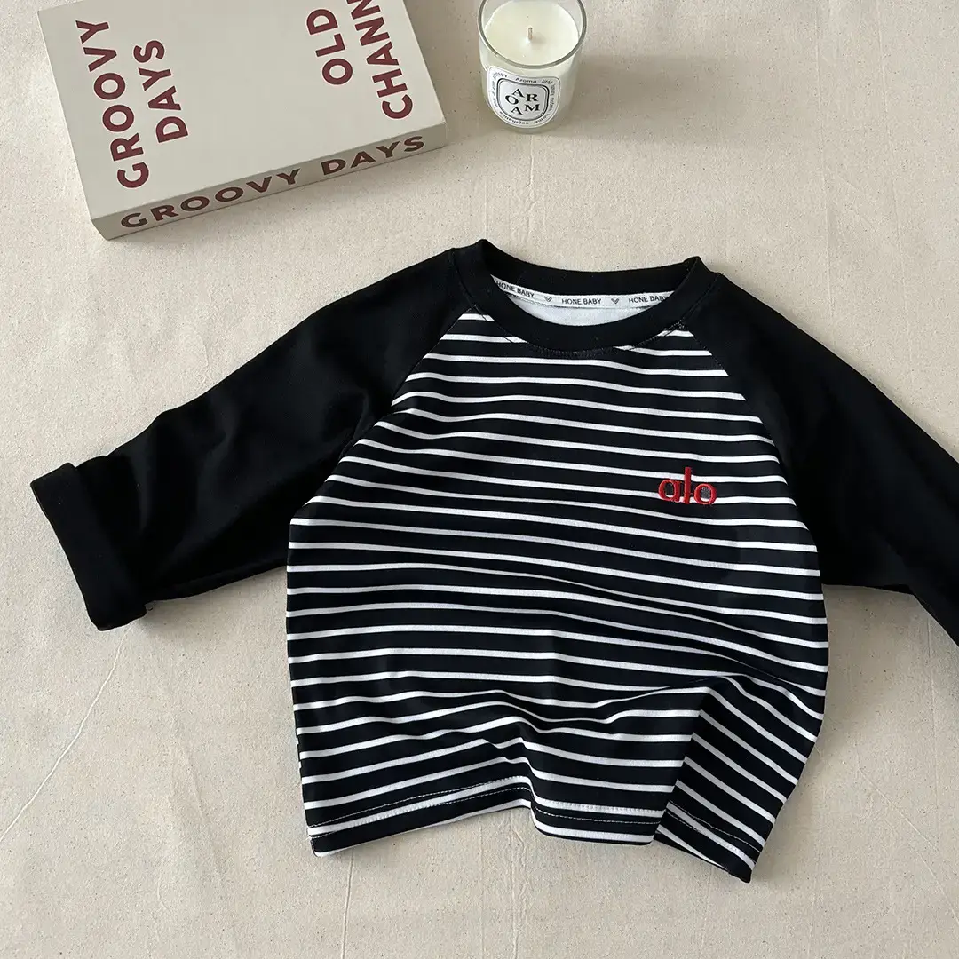 Boy's Pink & White Long Sleeve T-Shirt with Korean Style Cap — feature 8