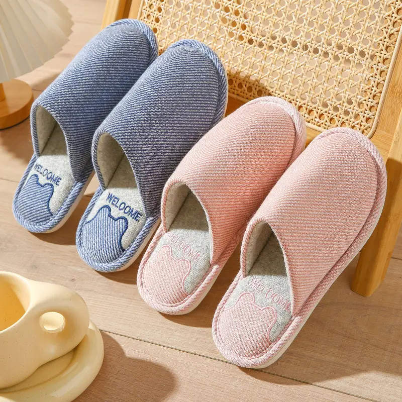 Cotton Slippers Women Warm Thick-Soled Home Indoor Non-Slip Cute Couple Slippers - Image 9