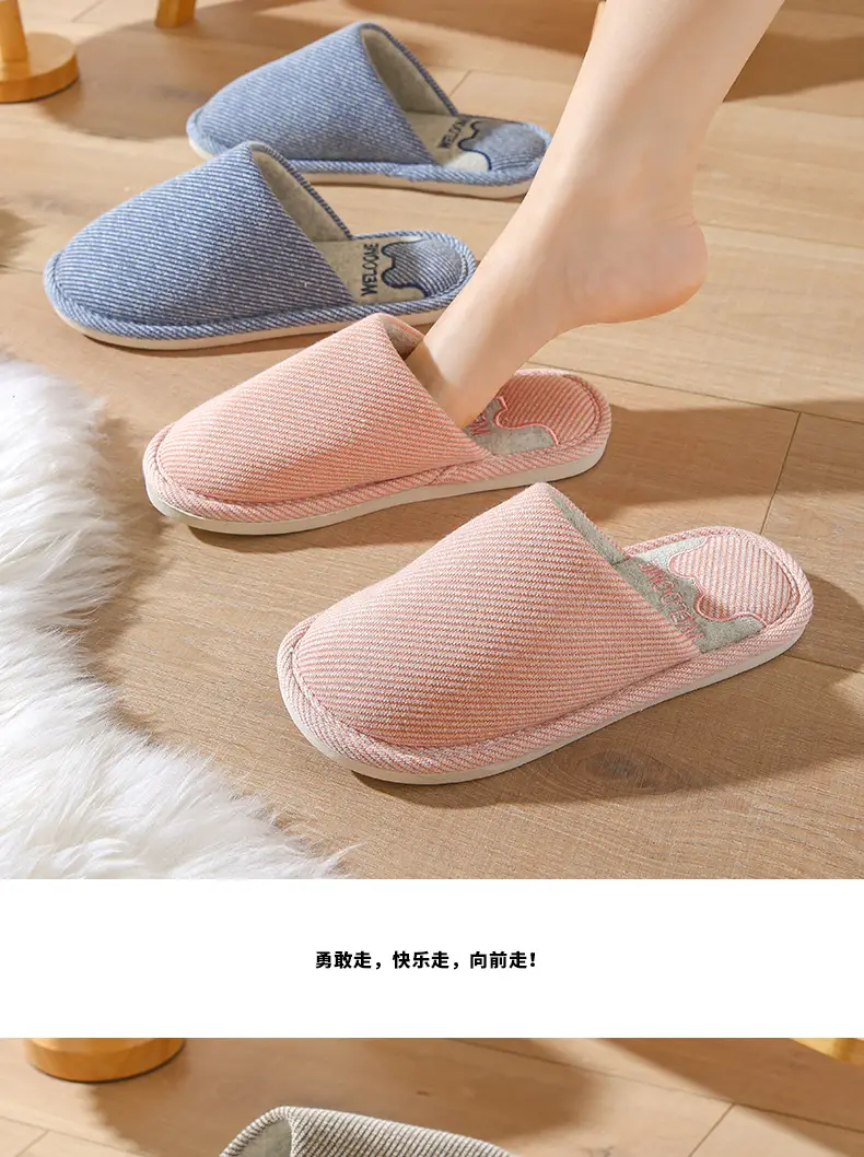 Cotton Slippers Women Warm Thick-Soled Home Indoor Non-Slip Cute Couple Slippers — feature 12