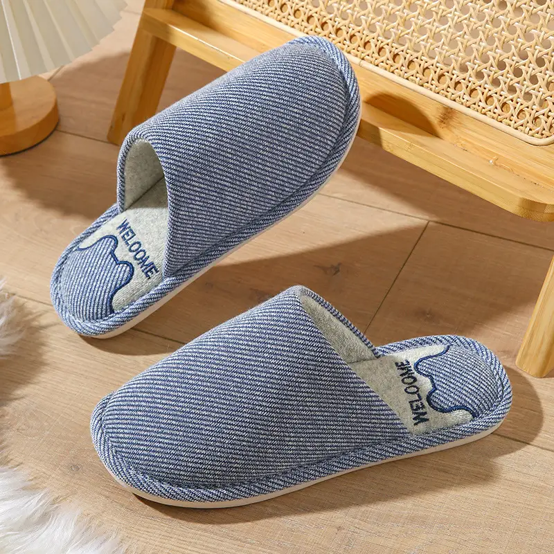Cotton Slippers Women Warm Thick-Soled Home Indoor Non-Slip Cute Couple Slippers - Image 4