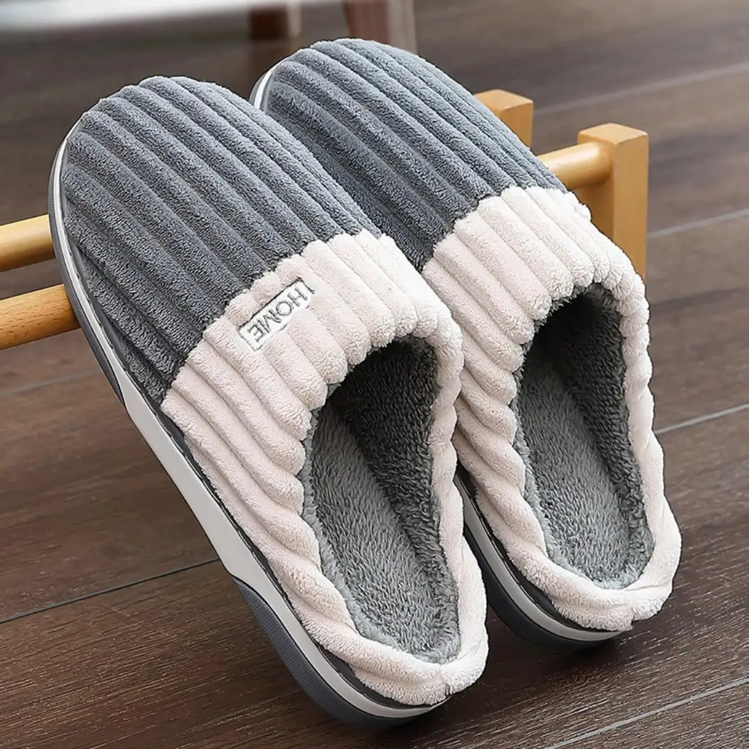 Cotton Slippers for Men Winter Indoor Home 2025 New Thick-Soled Non-Slip Warm Plush Cotton Slippers for Men Winter