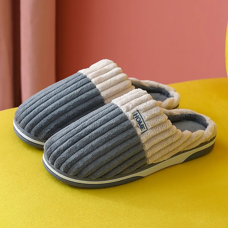 Cotton Slippers for Men Winter Indoor Home 2025 New Thick-Soled Non-Slip Warm Plush Cotton Slippers for Men Winter