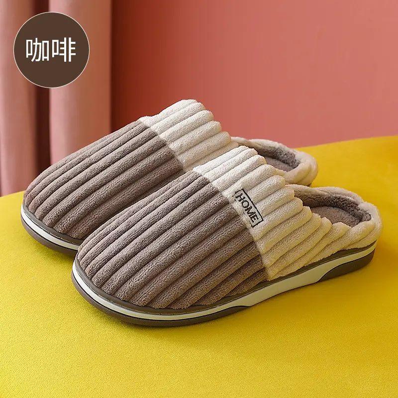 Cotton Slippers for Men Winter Indoor Home 2025 New Thick-Soled Non-Slip Warm Plush Cotton Slippers for Men Winter
