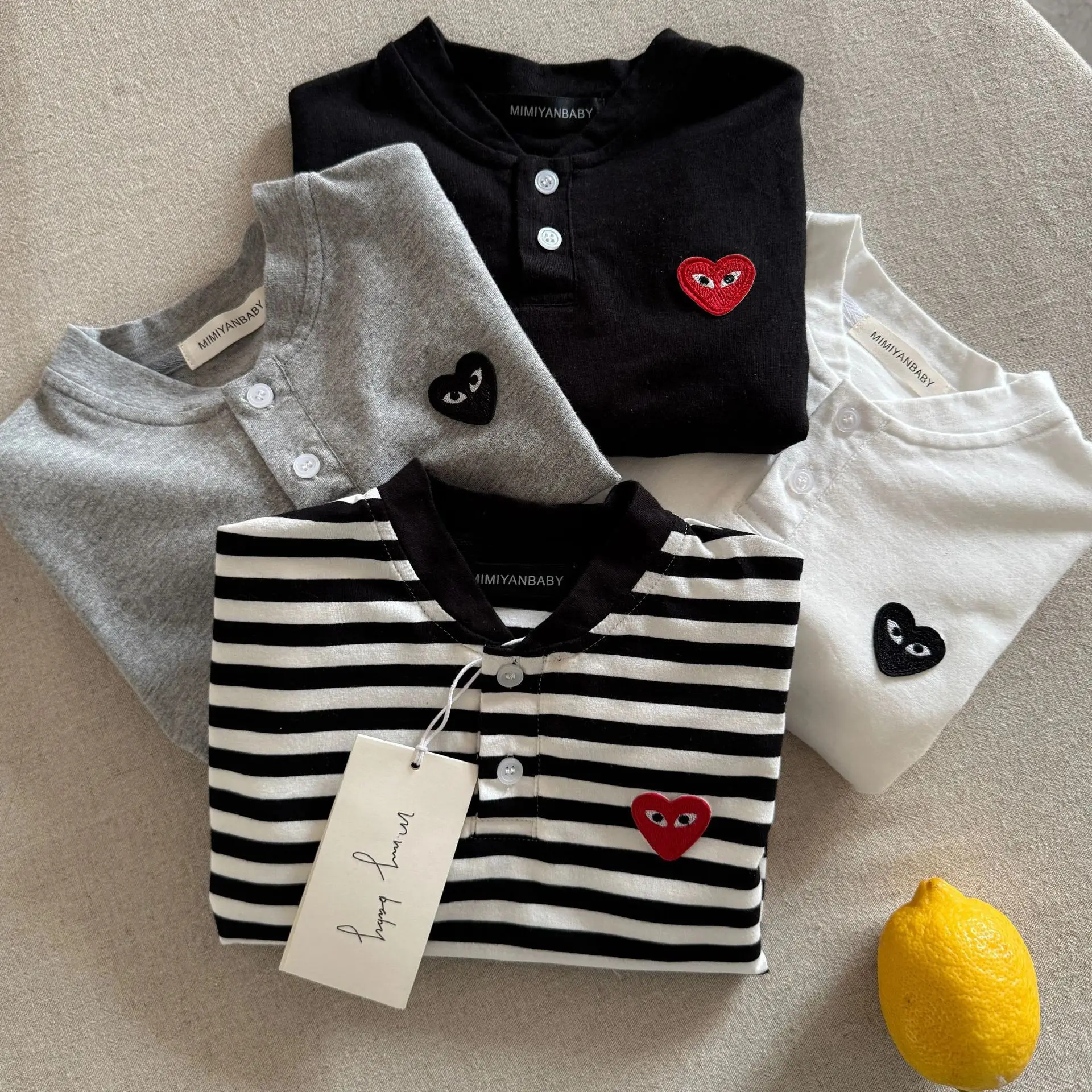 White Heart T-Shirt for Boys Spring Autumn - Image 7
