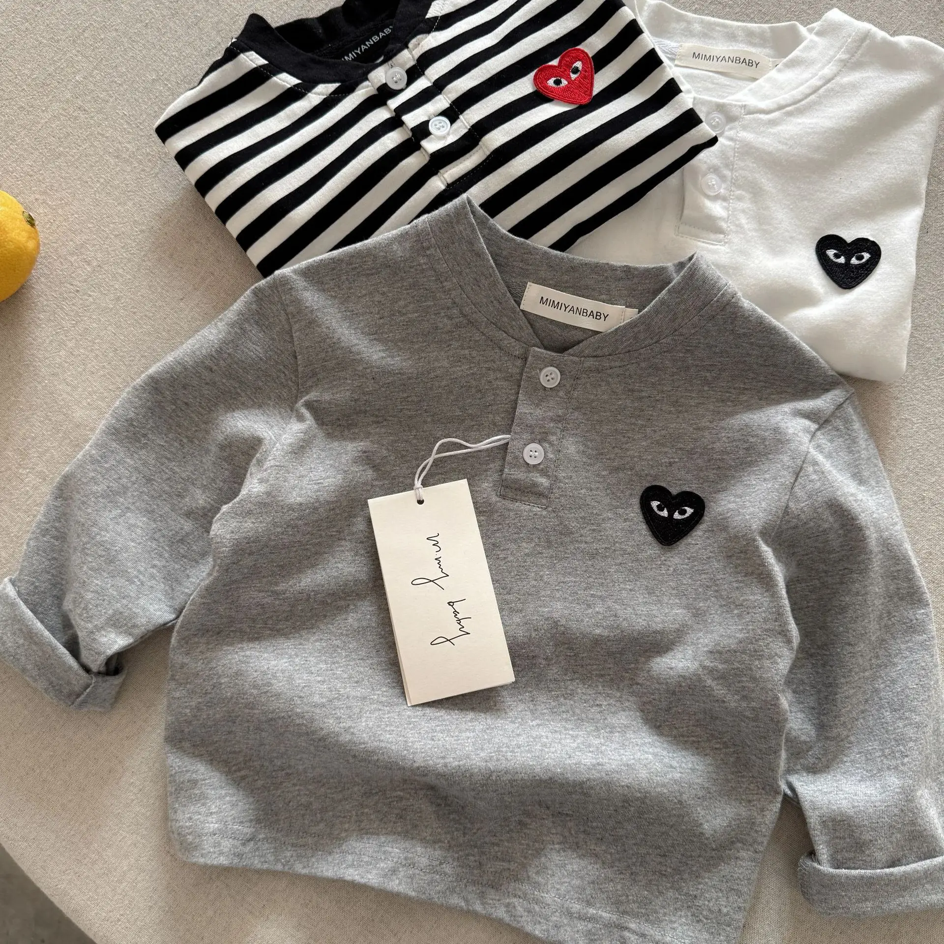 White Heart T-Shirt for Boys Spring Autumn - Image 8