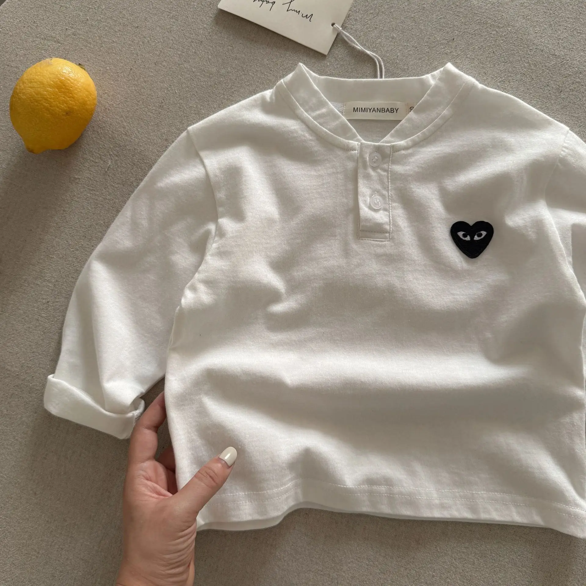 Children's Long Sleeve T-Shirt Set with Heart Design - Image 3