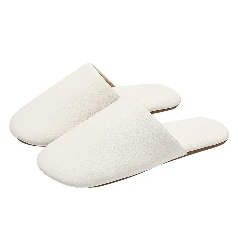 Japanese-Style White Cotton Slippers for Women Winter Warm Non-Slip - Image 9