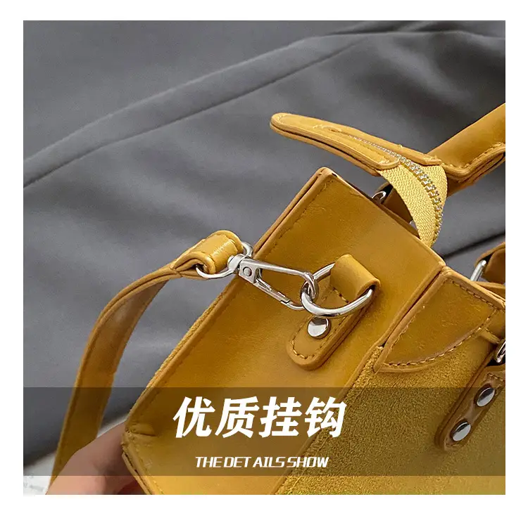Small Square Brown Leather Handbag for Women — feature 10
