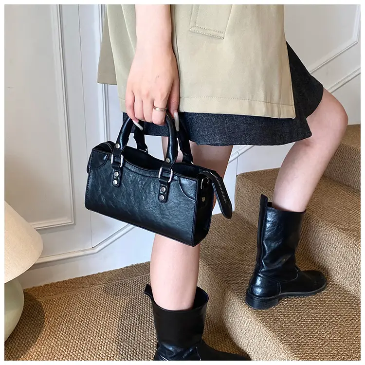 Small Square Brown Leather Handbag for Women — feature 16