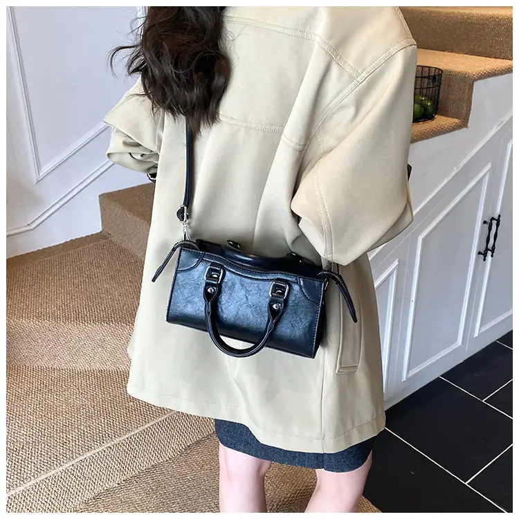 Small Square Brown Leather Handbag for Women — feature 18
