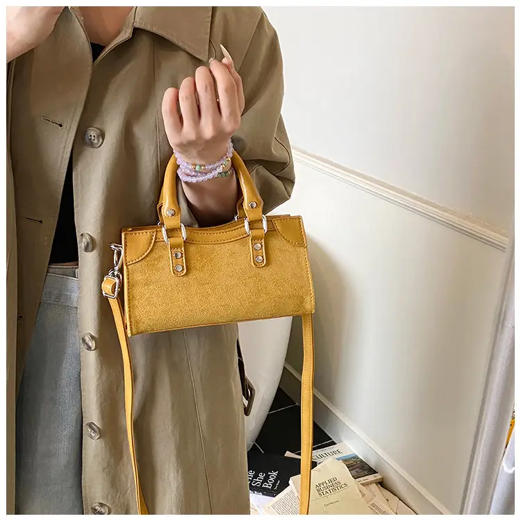 Small Square Brown Leather Handbag for Women — feature 20