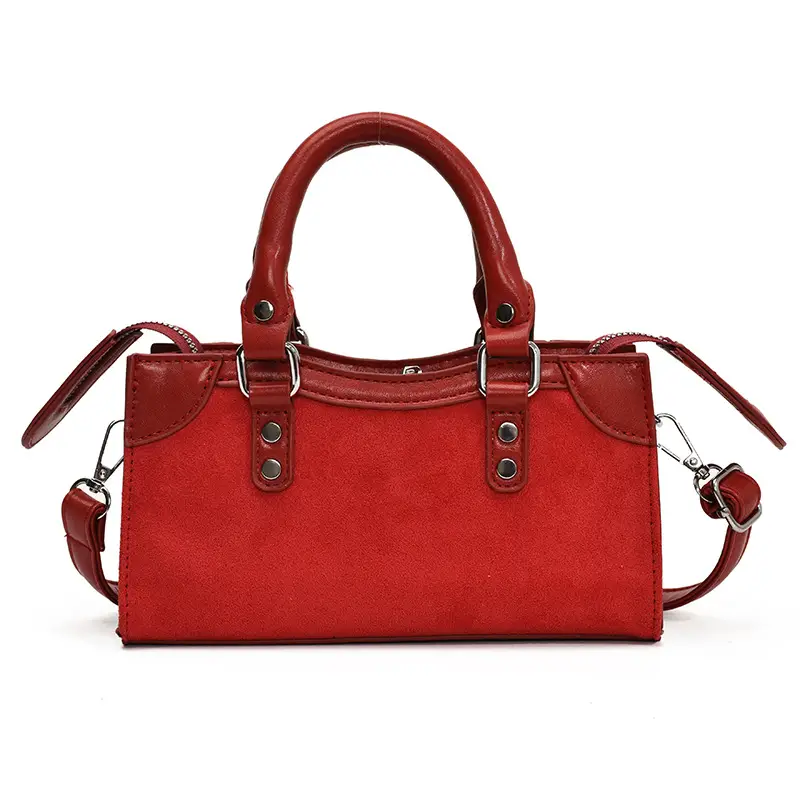 Small Square Brown Leather Handbag for Women - Image 2