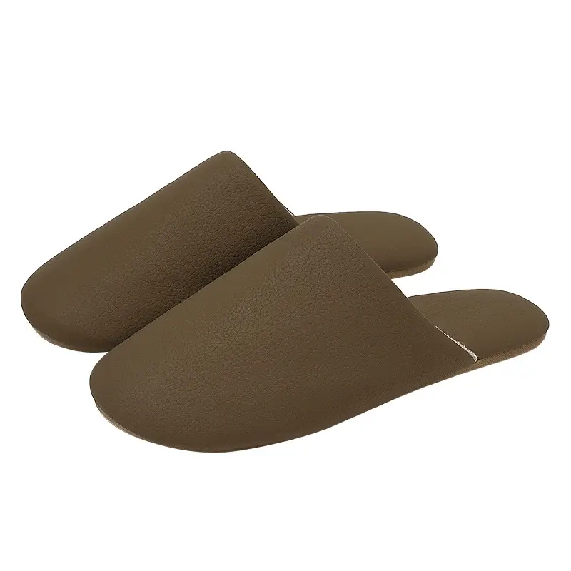 Women's Winter Home Cotton Slippers, Japanese Style Indoor Soft-Soled Non-Slip Plush Warm Household Pu Waterproof Cotton Slippers for Men Wholesale - Image 9