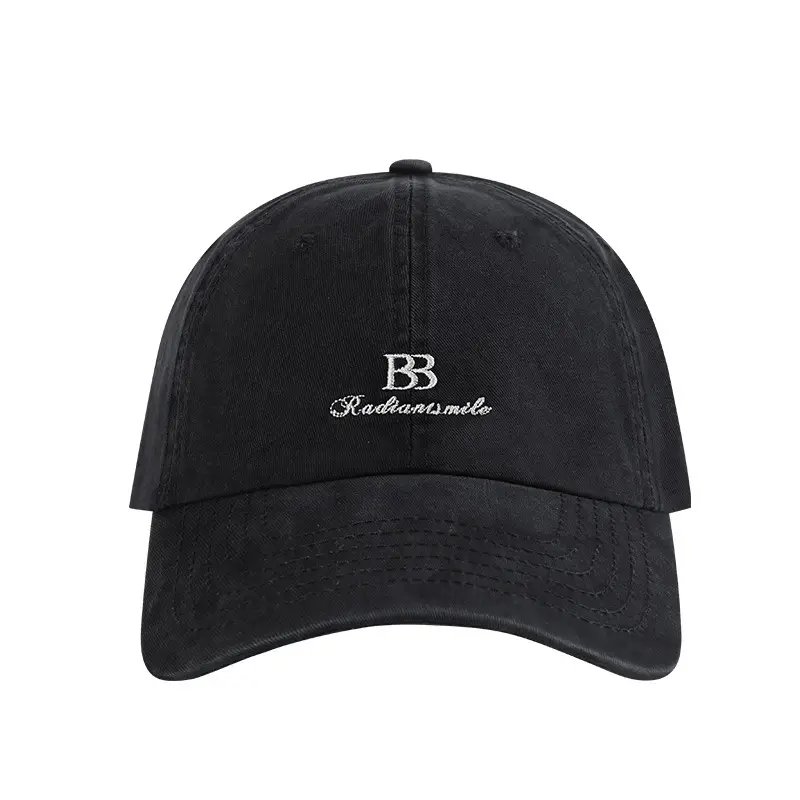 Vintage Distressed Washed Large Head Circumference Hat for Women with Letter Embroidery Baseball Cap for Men, Casual Versatile Face-Slimming Duckbill Cap - Image 11