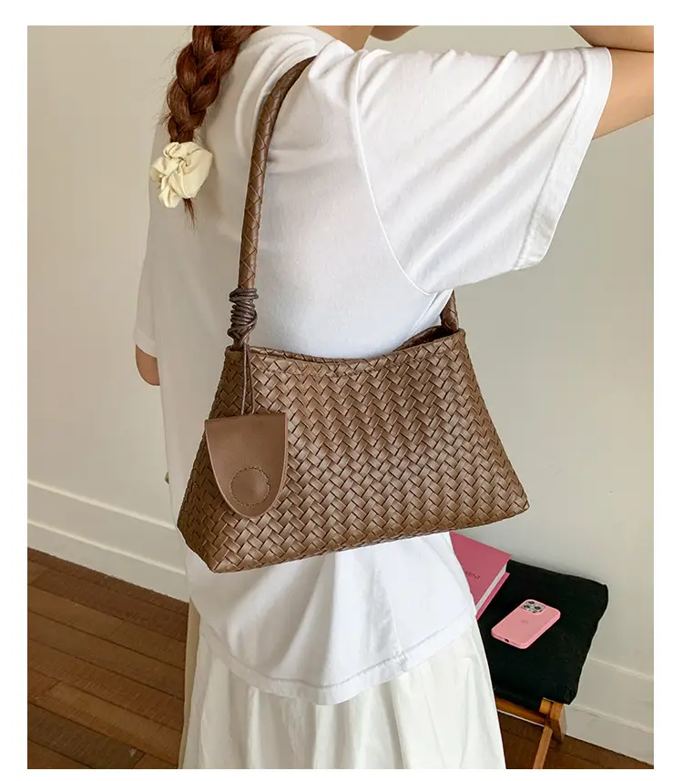 Women's Cross-Brown Woven Shoulder Bag 2025 — feature 12