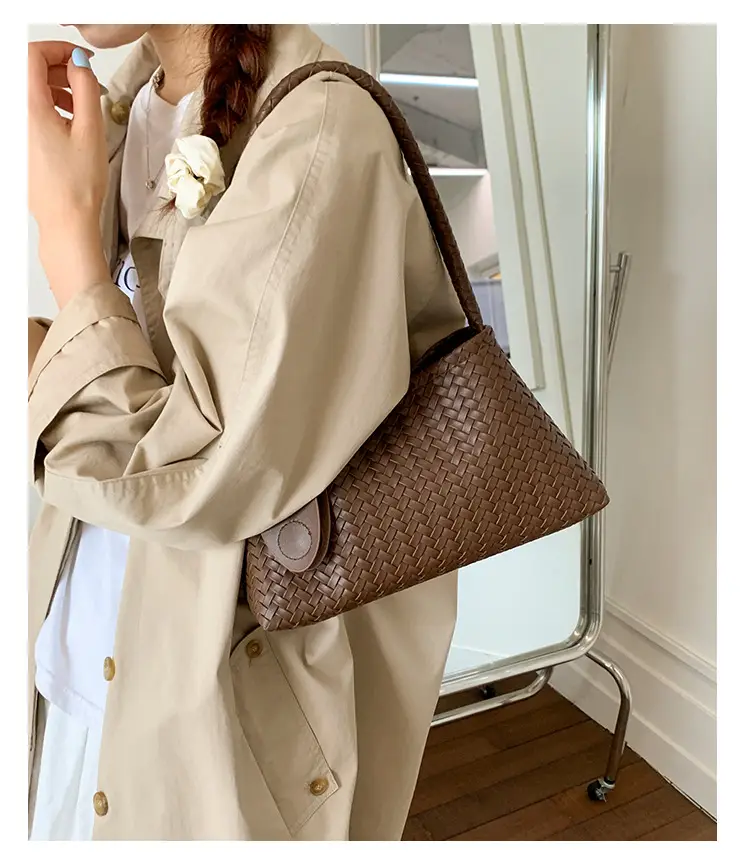 Women's Cross-Brown Woven Shoulder Bag 2025 — feature 14