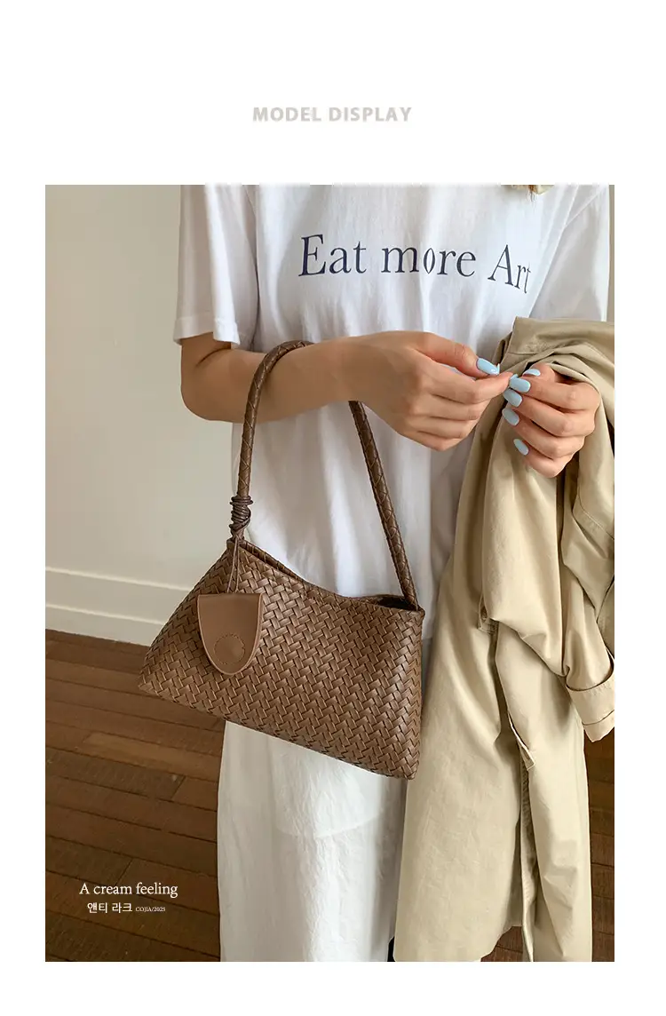 Women's Cross-Brown Woven Shoulder Bag 2025 — feature 2