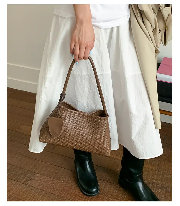 Women's Cross-Brown Woven Shoulder Bag 2025 — feature 9