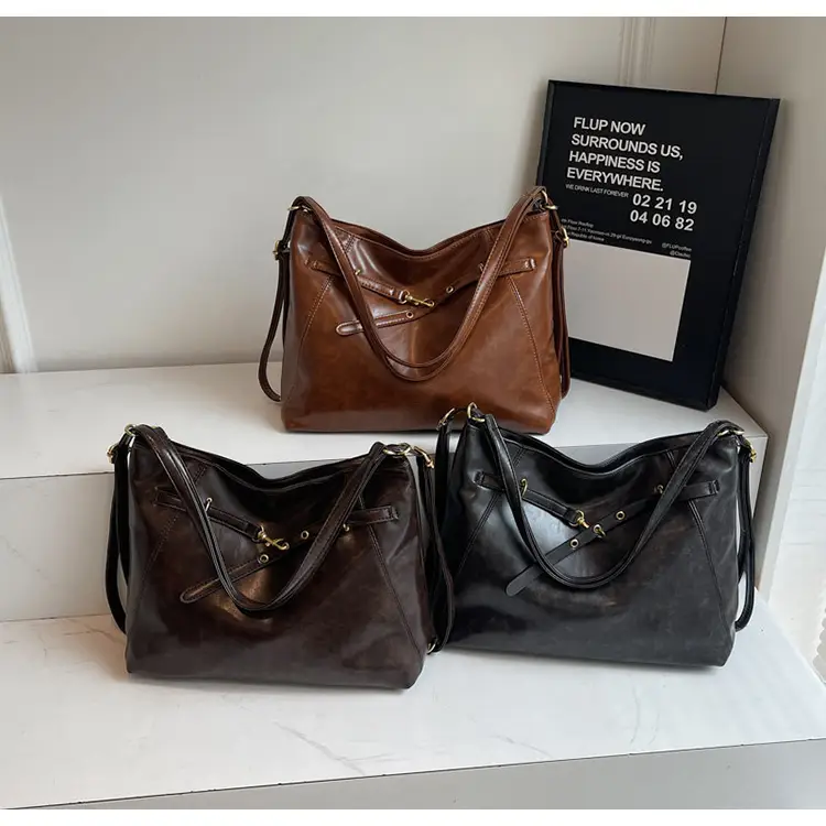 Women Retro Crossbody Bag Set Brown Black Leather 2025 — feature 23