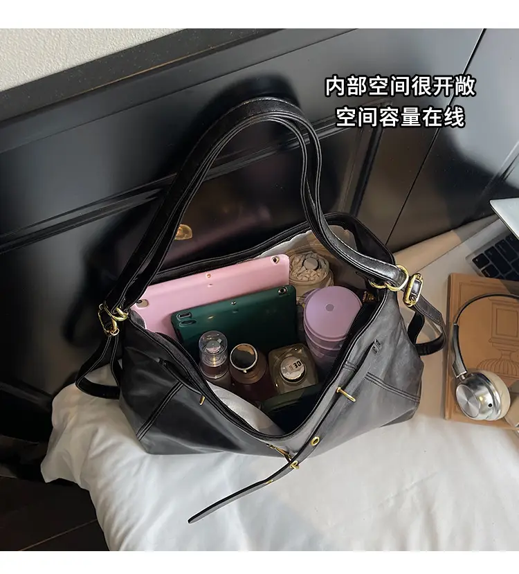 Women Retro Crossbody Bag Set Brown Black Leather 2025 — feature 6