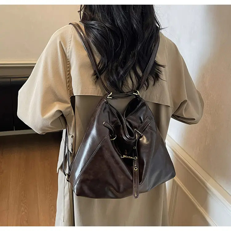 Women Retro Crossbody Bag Set Brown Black Leather 2025 — feature 7