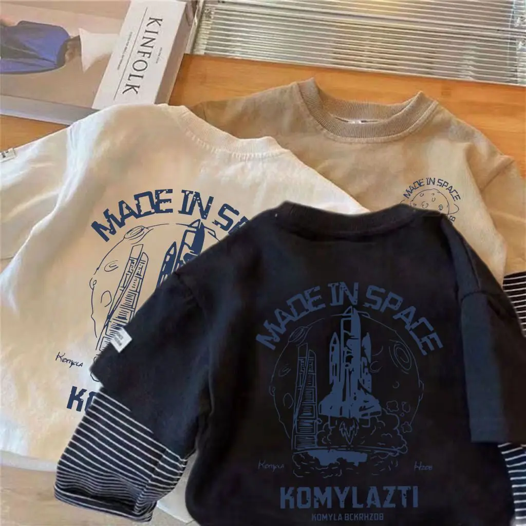 Made in Space Kids T-Shirt Black White Gold 2025 — feature 4