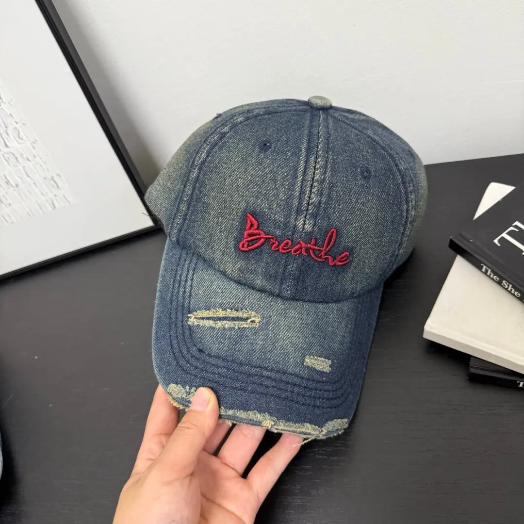 2026 Ripped Denim Letter Cap Sunshade Unisex — feature 4