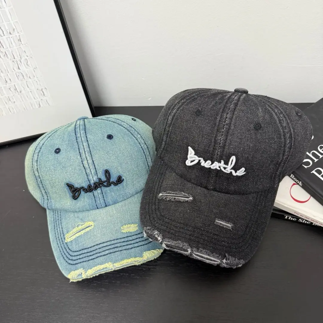 2026 Ripped Denim Letter Cap Sunshade Unisex — feature 6