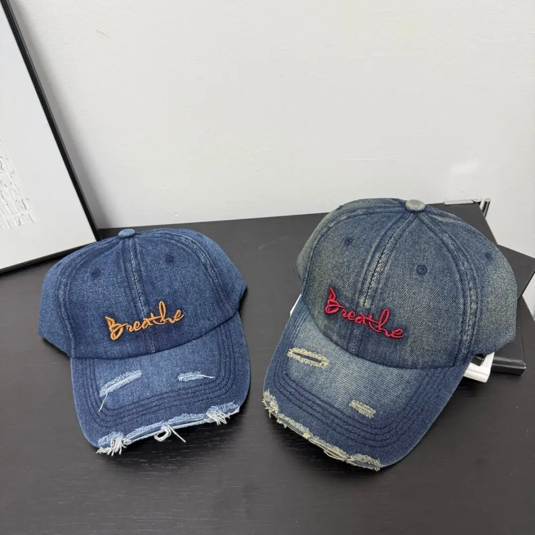 2026 Ripped Denim Letter Cap Sunshade Unisex — feature 7