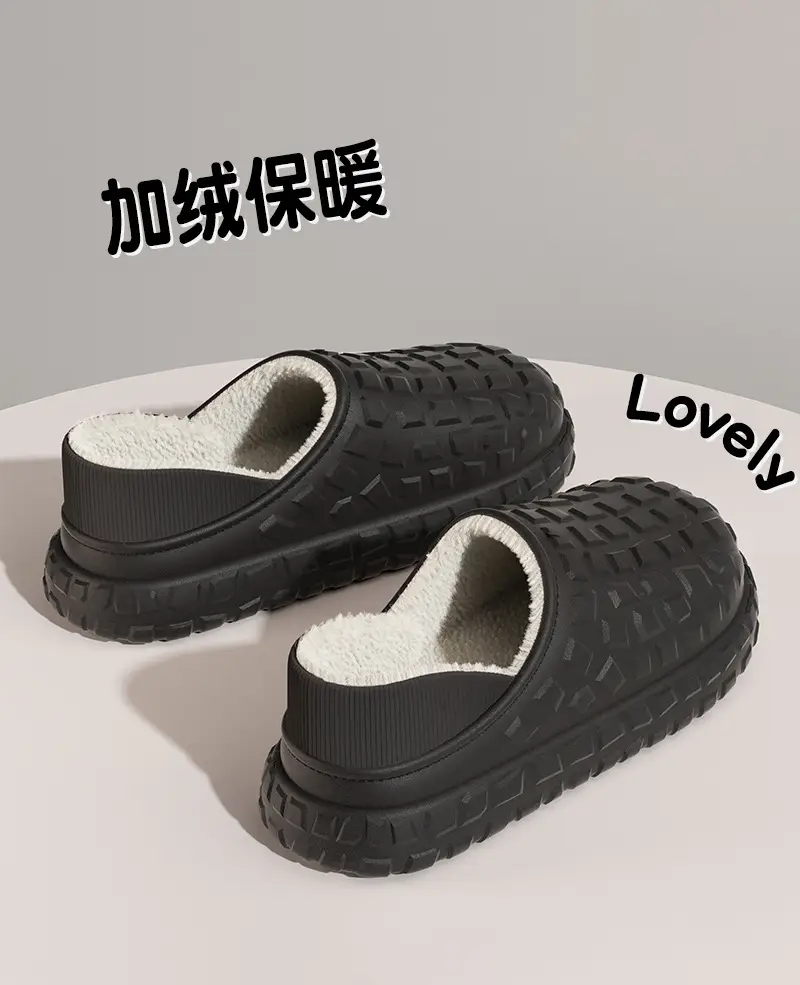 Orange Cotton Slippers 4.0cm Thick Warm Comfortable — feature 11