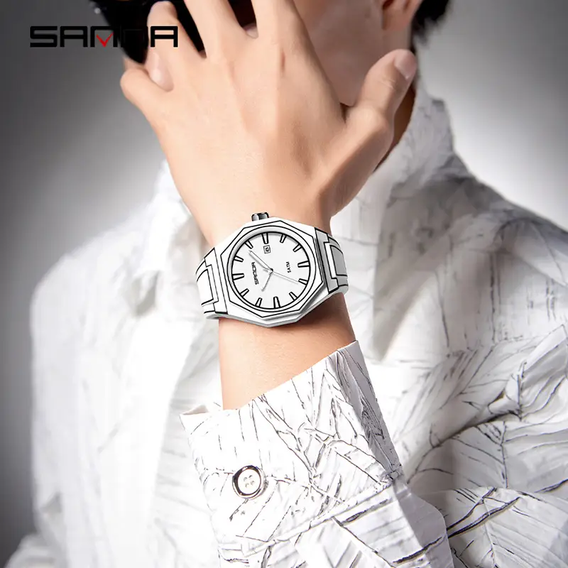 Sanda Quartz Watch Black Silicone Waterproof Single Calendar - Image 7