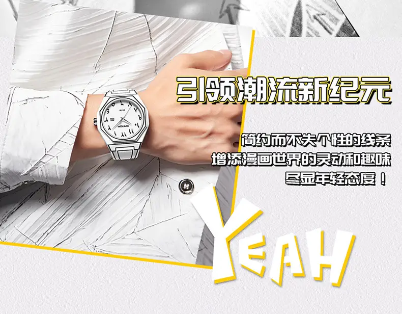 Sanda Quartz Watch Black Silicone Waterproof Single Calendar — feature 13