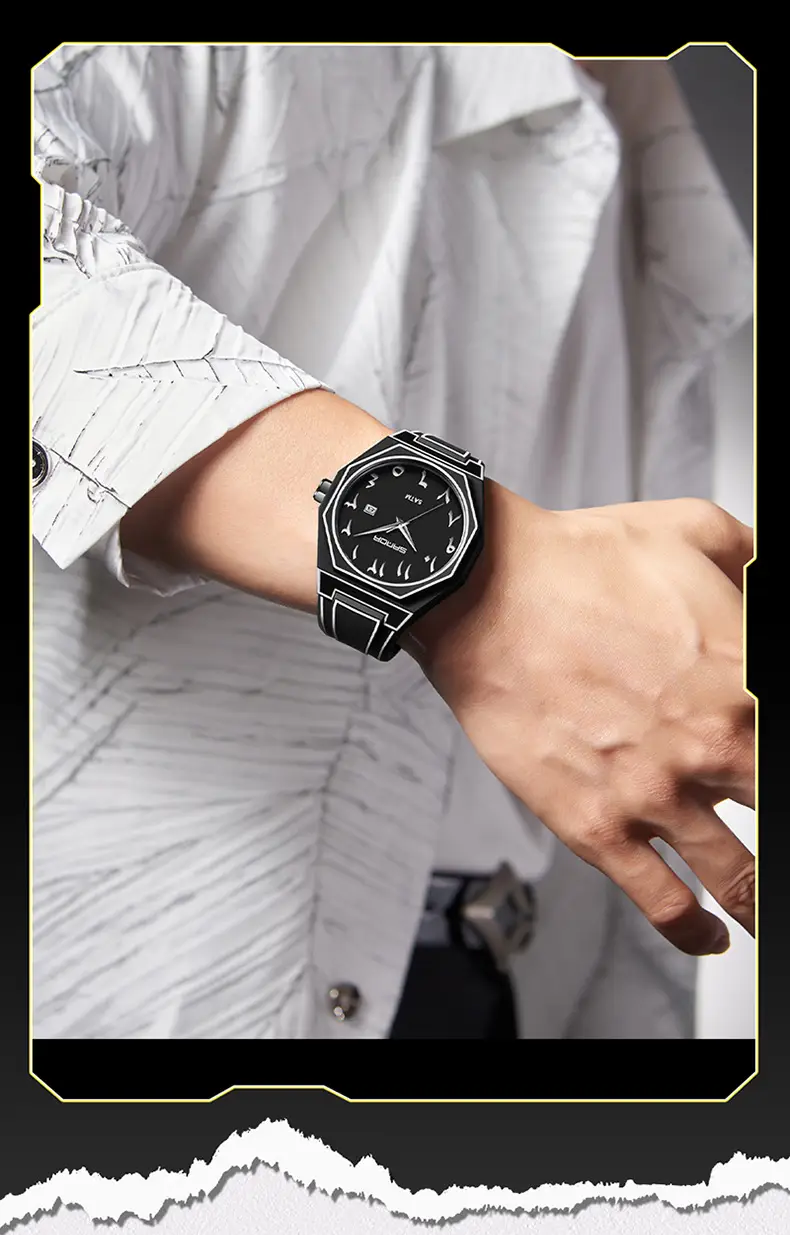 Sanda Quartz Watch Black Silicone Waterproof Single Calendar — feature 8