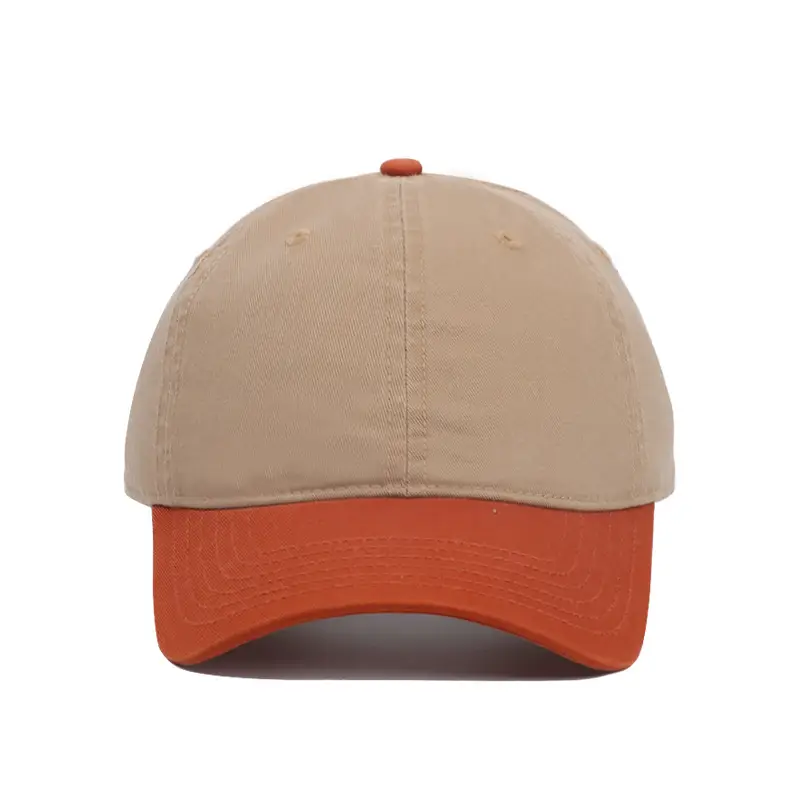 Retro Hip-Hop Baseball Cap Beige Orange Large Head - Image 20