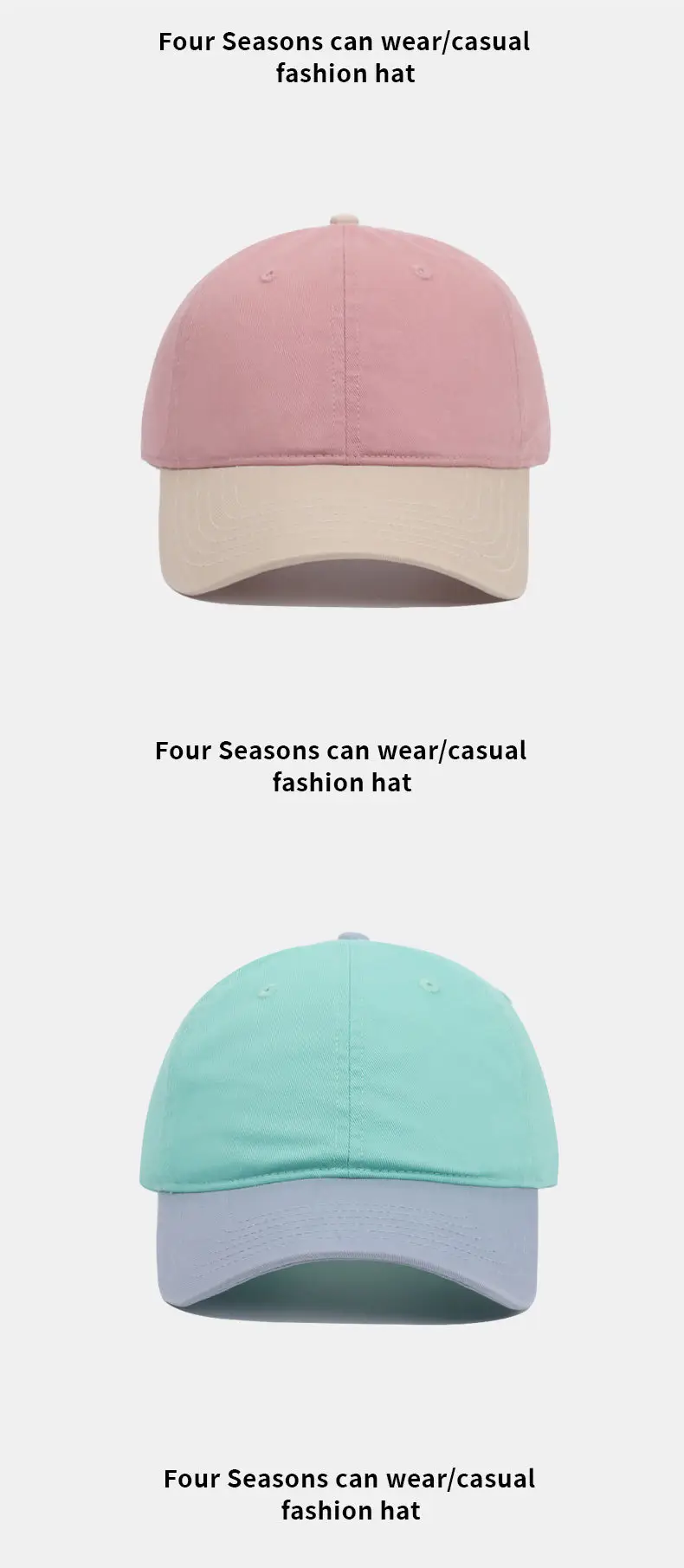 Retro Hip-Hop Baseball Cap Beige Orange Large Head — feature 16