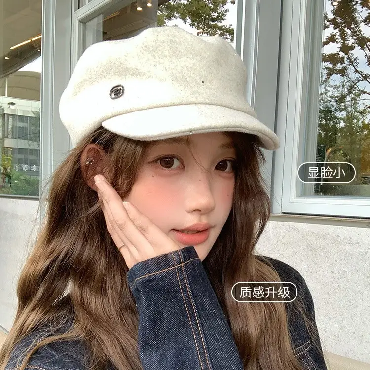 2025 Women Woolen Japanese Style Duckbill Hat 5.5cm - Image 6