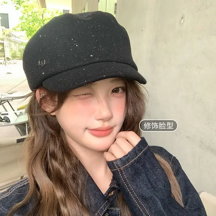 2025 Women Woolen Japanese Style Duckbill Hat 5.5cm - Image 7